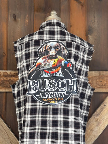 Busch Light PHEASANT HUNT Sleeveless Flannel